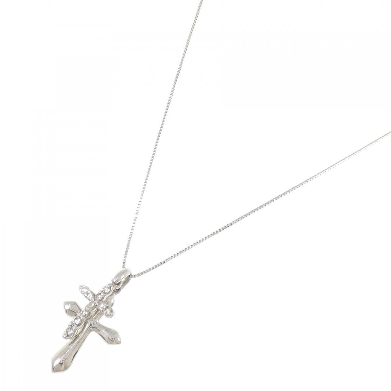 PT900/PT850 クロス ダイヤモンド ネックレス 0.30CT