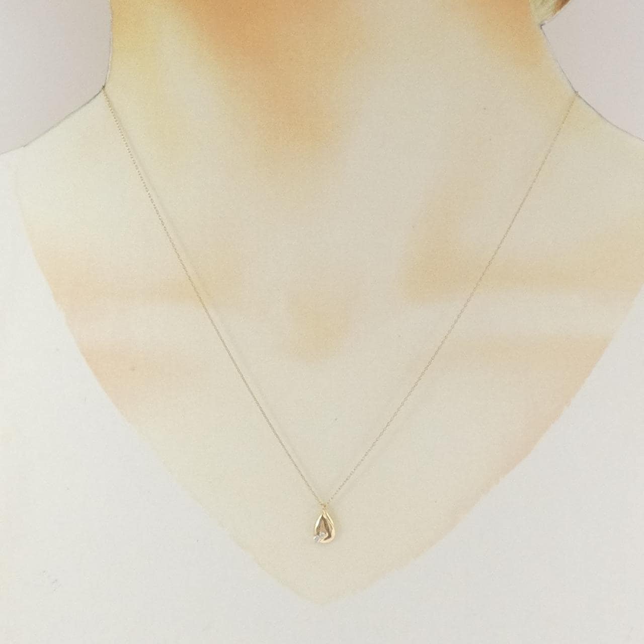 K10YG ダイヤモンド ネックレス 0.03CT
