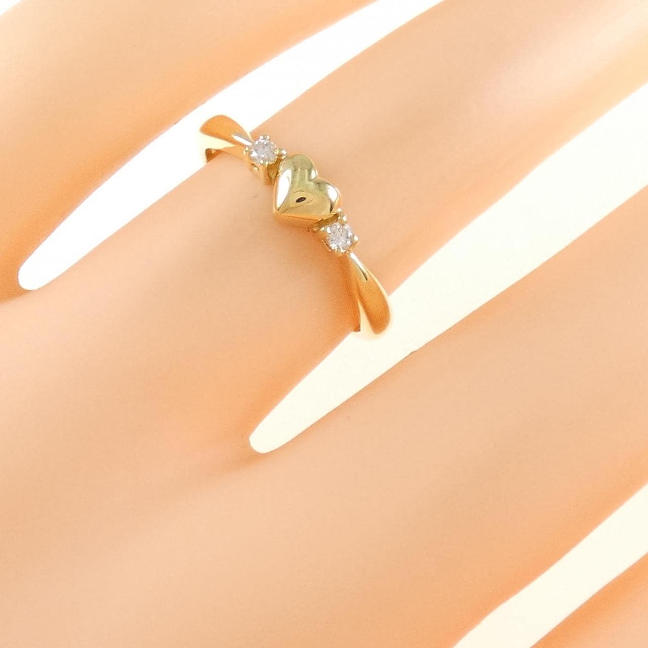 750YG ハート ダイヤモンド リング 0.04CT