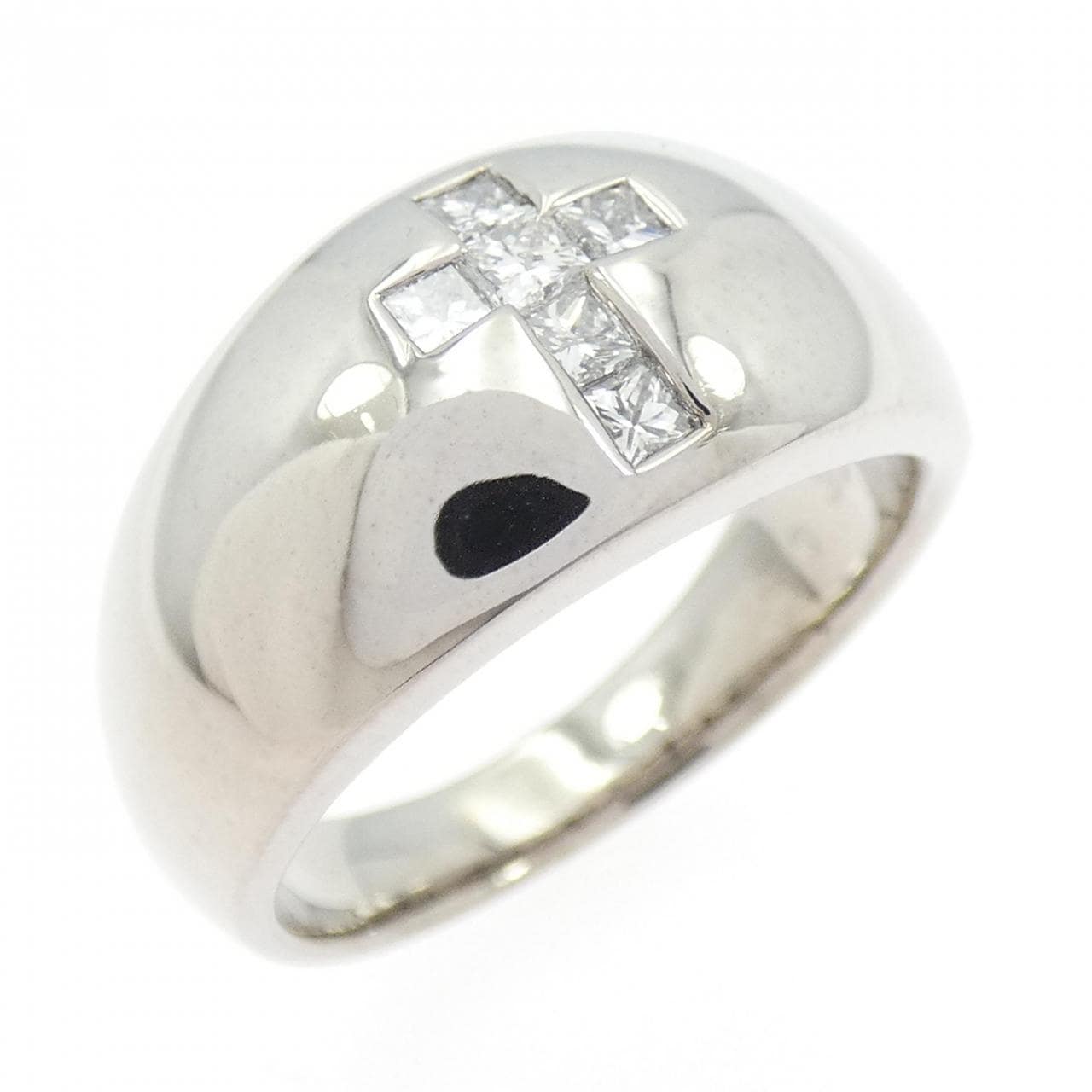 K18WG クロス ダイヤモンド リング 0.30CT