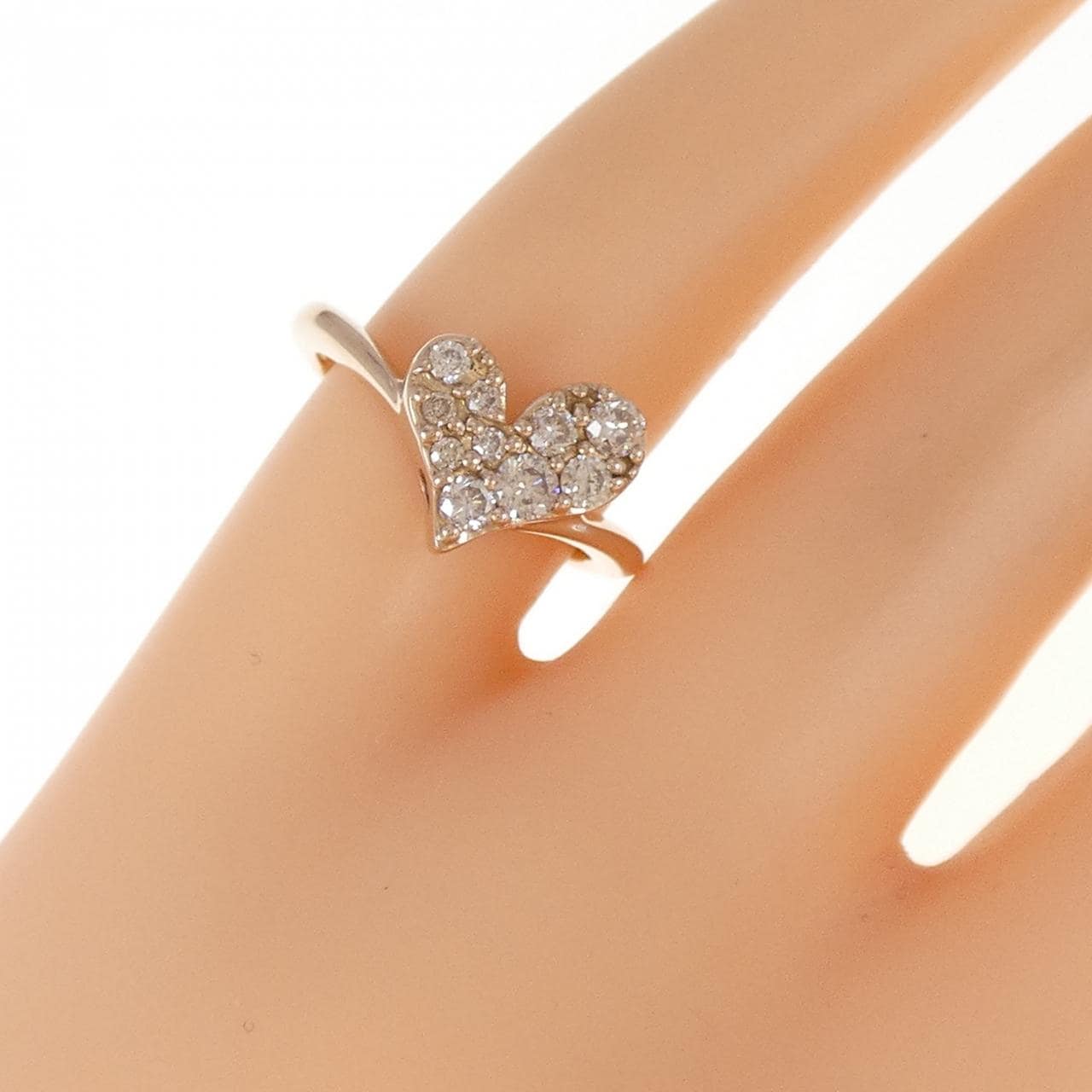 K18PGハート  ダイヤモンド リング 0.30CT