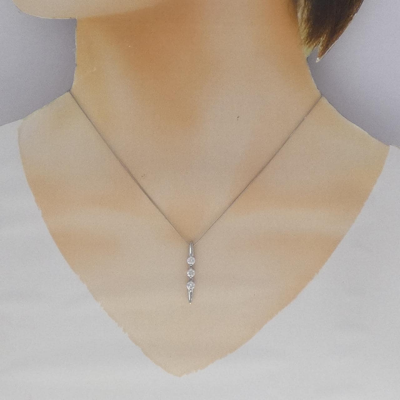 PT900/PT850 2WAY スリーストーン ダイヤモンド ネックレス 0.50CT