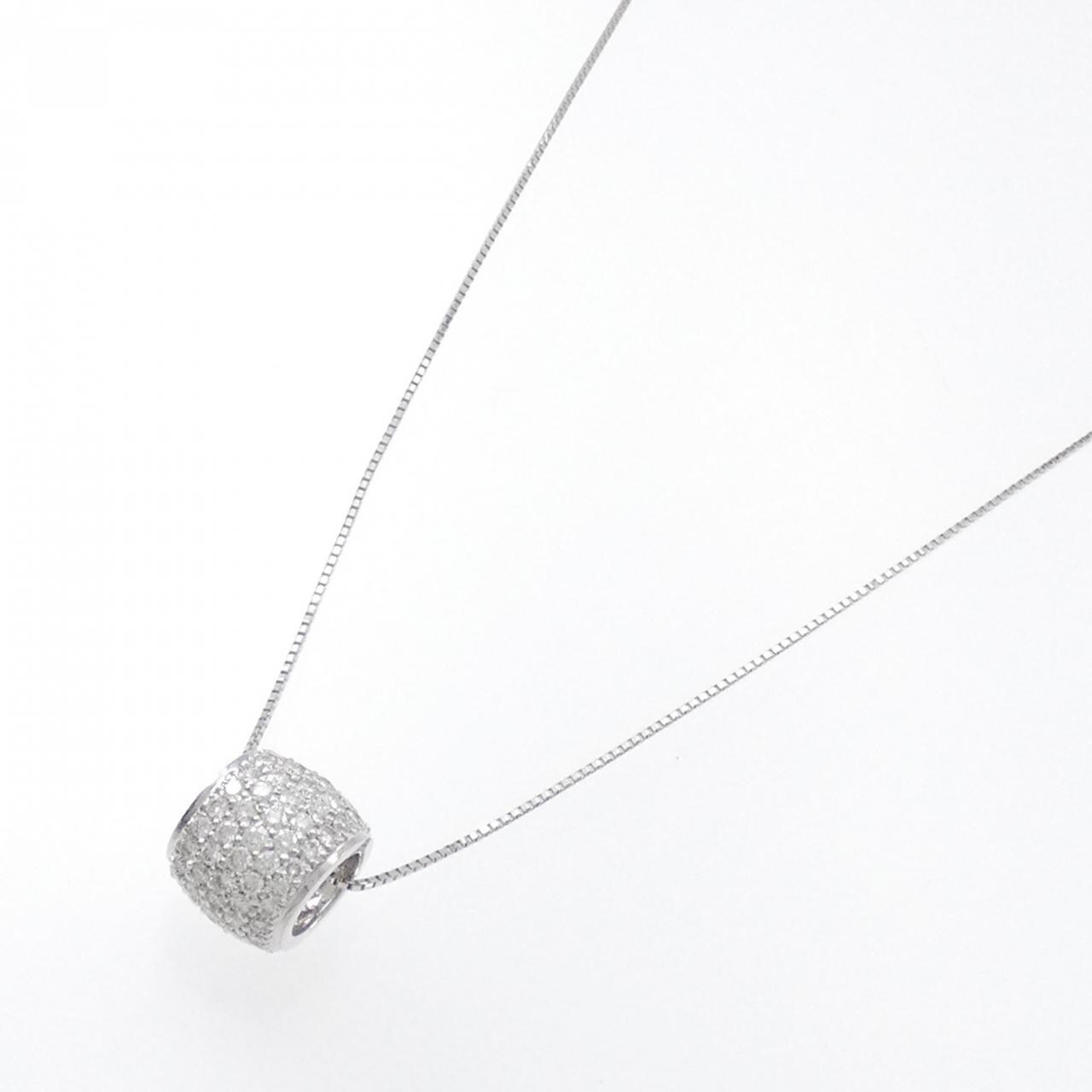 750WG/K18WG パヴェ ダイヤモンド ネックレス 1.58CT