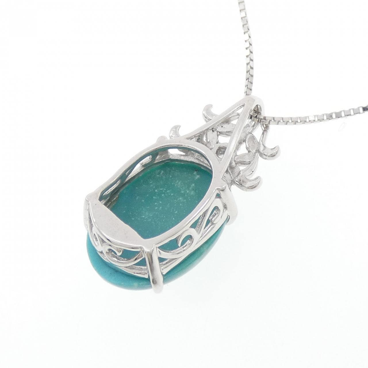 K18WG ターコイズ ネックレス 6.79CT