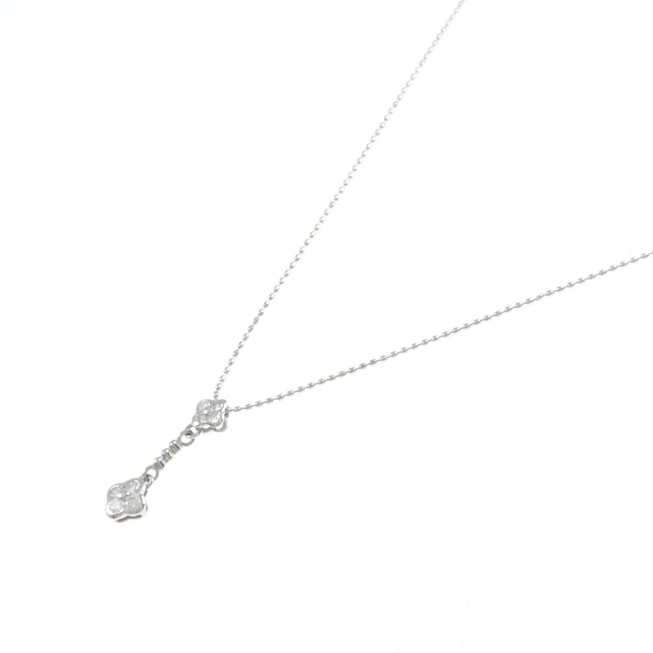 PT850 フラワー ダイヤモンド ネックレス 0.20CT
