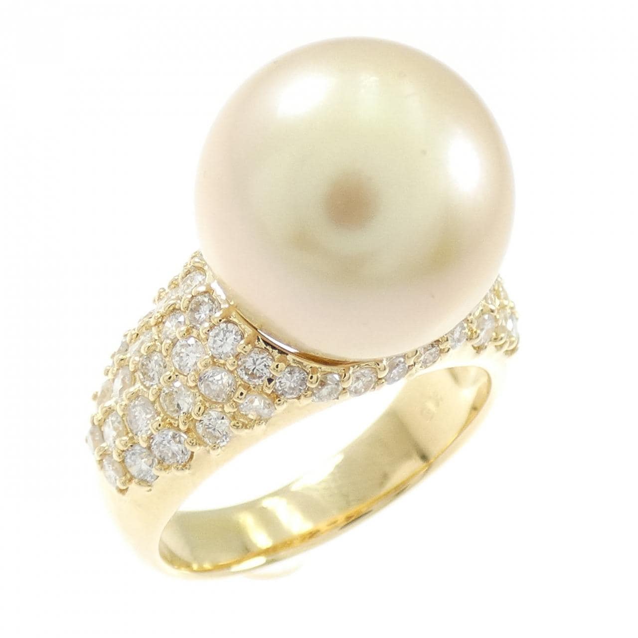 K18YG 白蝶パール リング 12.8mm