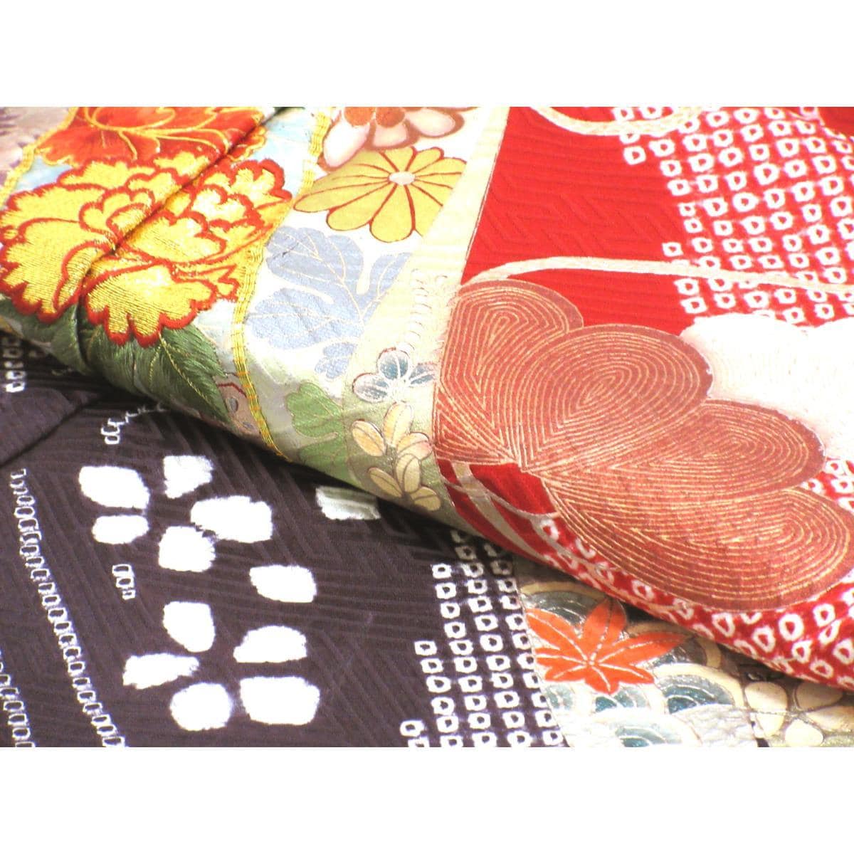 振袖　友禅金彩加工　刺繍入り絞り加工
