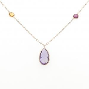 K18PG カラーストーン ネックレス