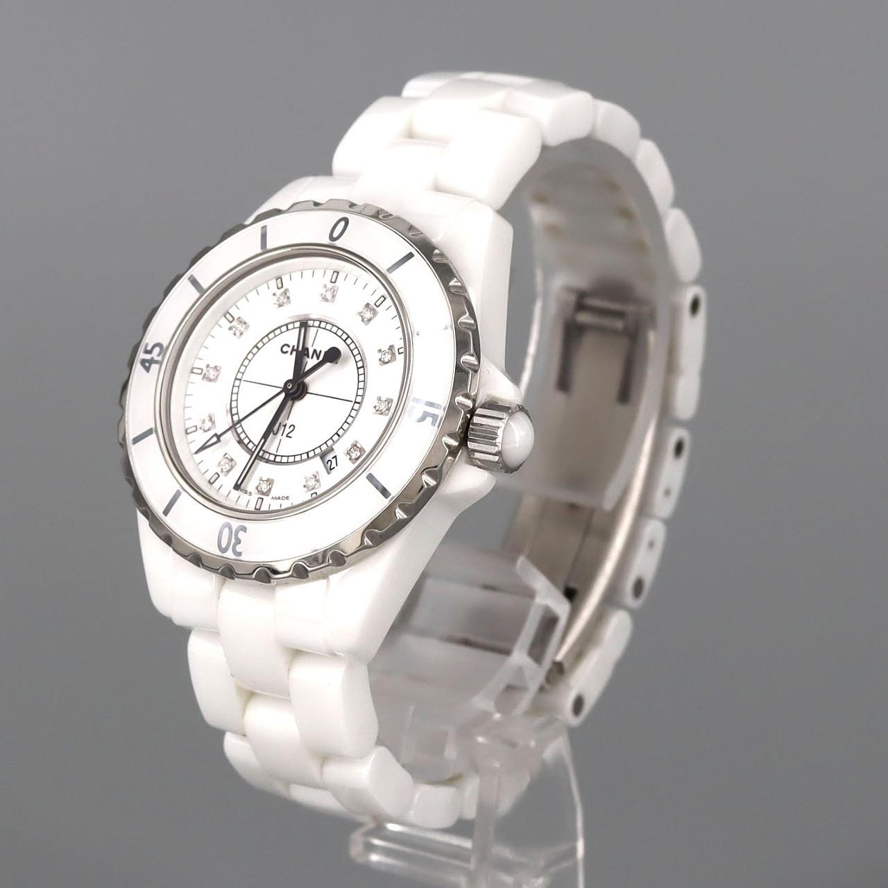 【ノーメンテナンス還元価格】シャネル J12 33mmセラミック･12P H1628 セラミック クォーツ