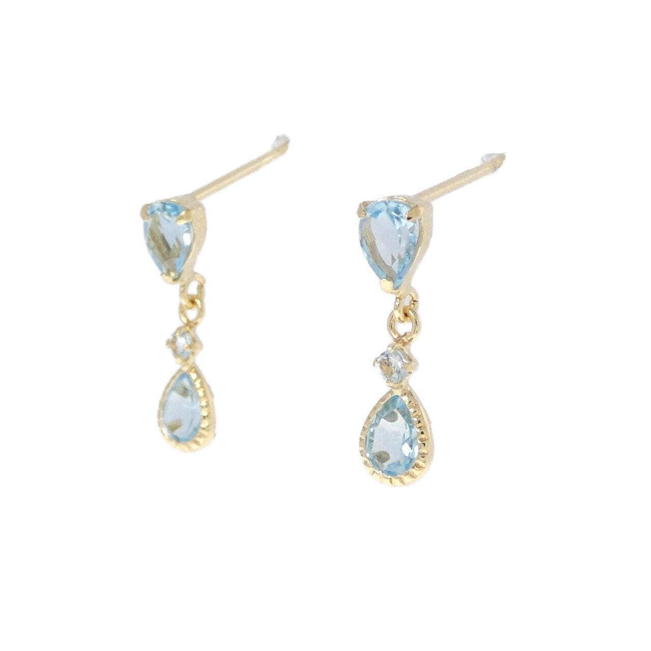 [BRAND NEW] K18YG blue Topaz earrings