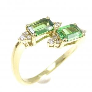 【新品】K18YG グリーンガーネット リング 1.00CT