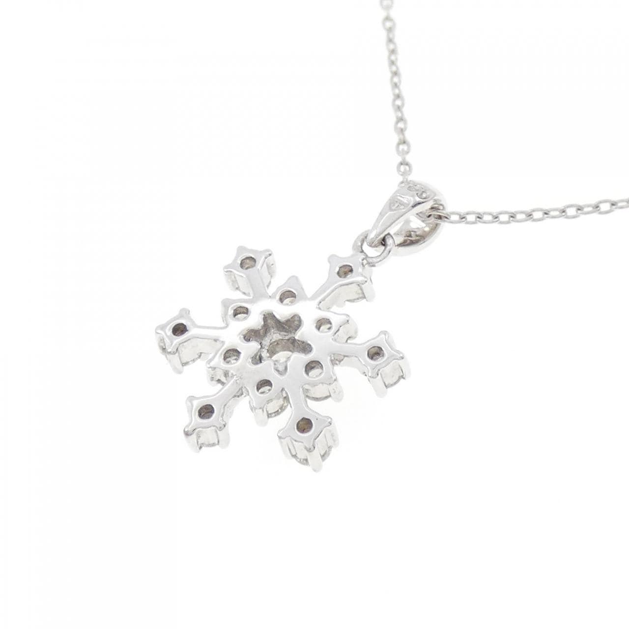 750WG/K18WG Snowflake Diamond Necklace