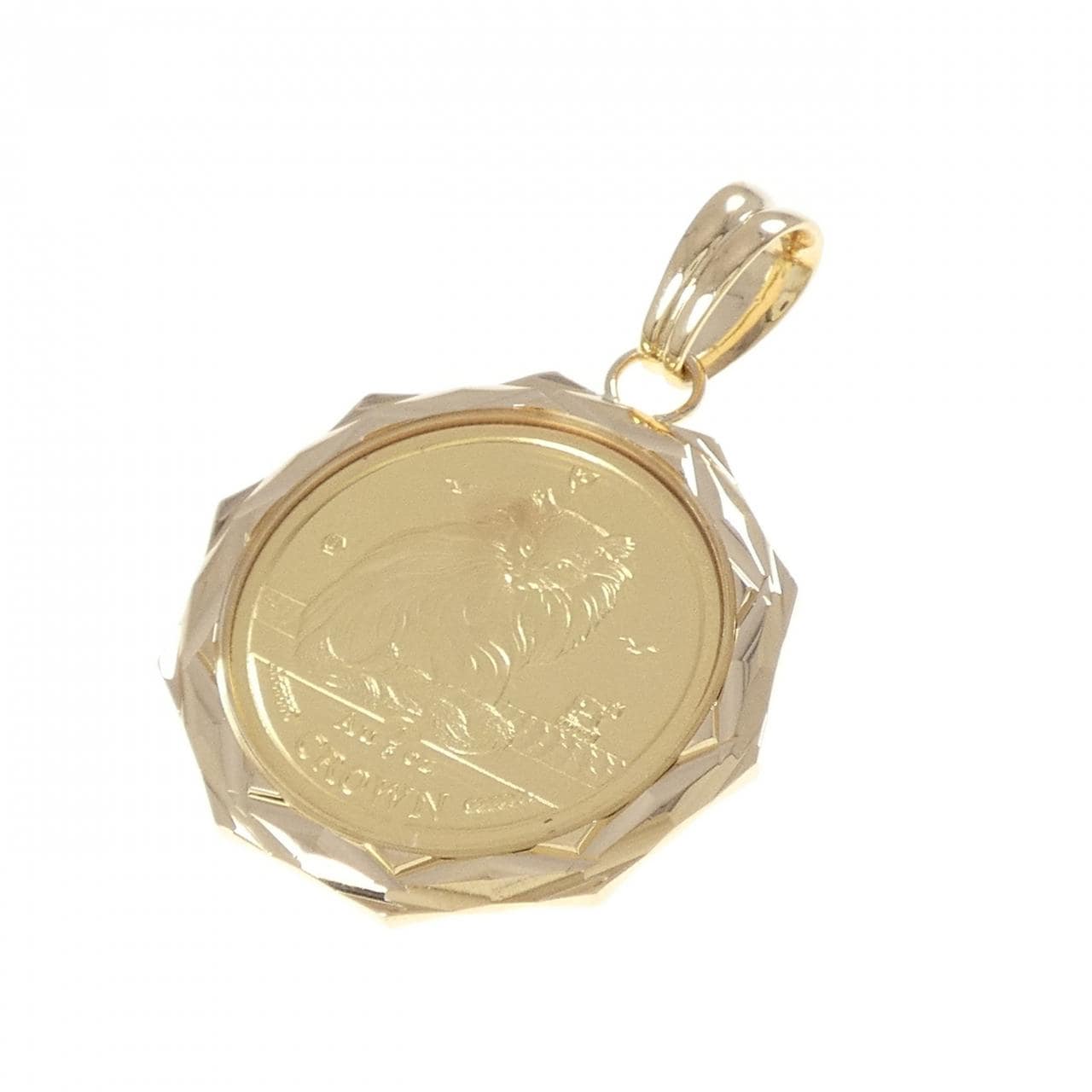 K18YG(枠) コイン ペンダント