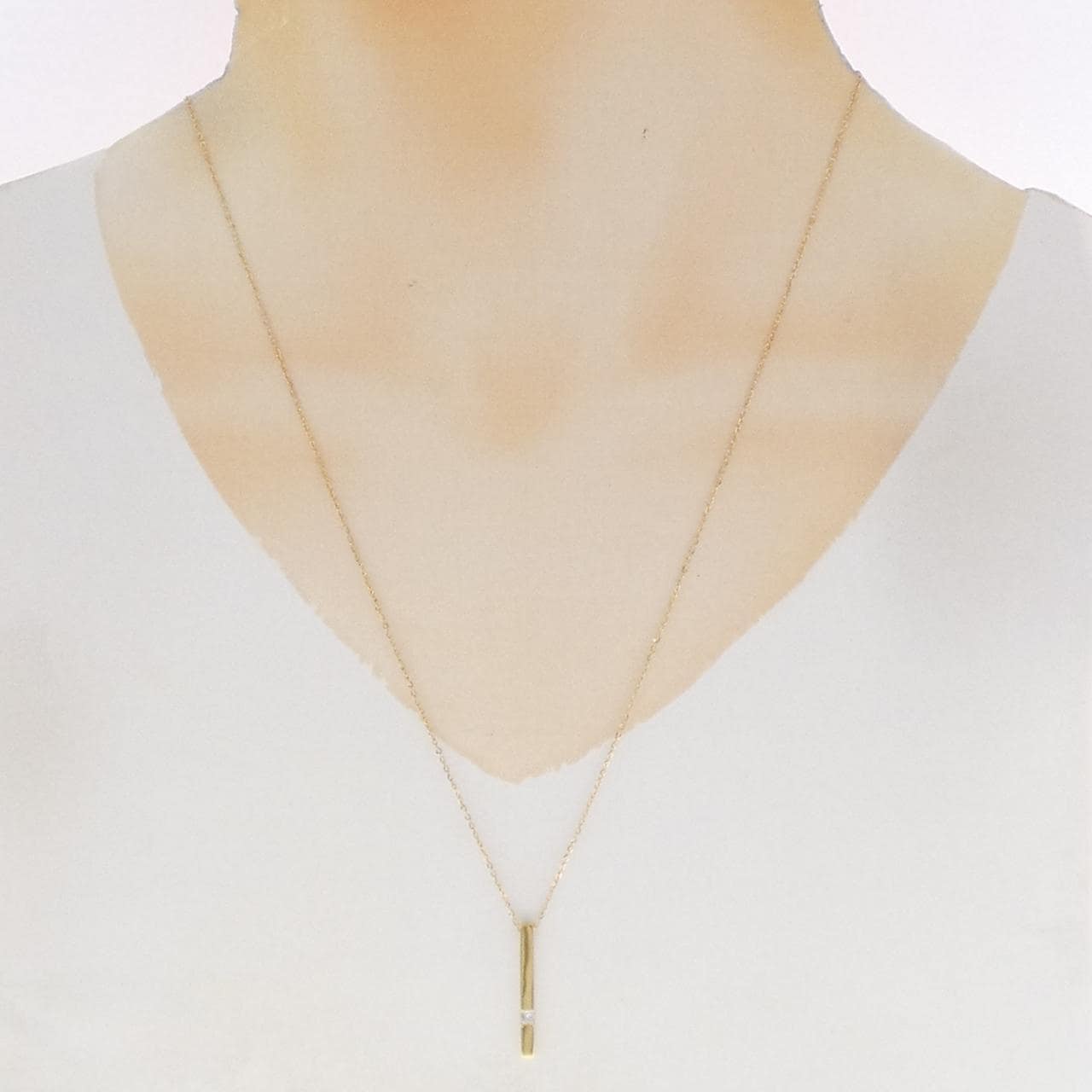K18YG ダイヤモンド ネックレス 0.08CT