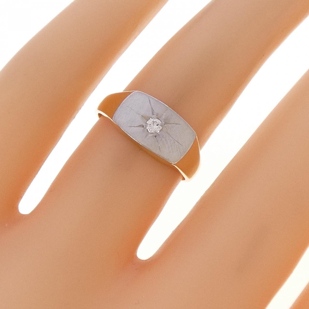 K18PG/PM ダイヤモンド リング 0.04CT