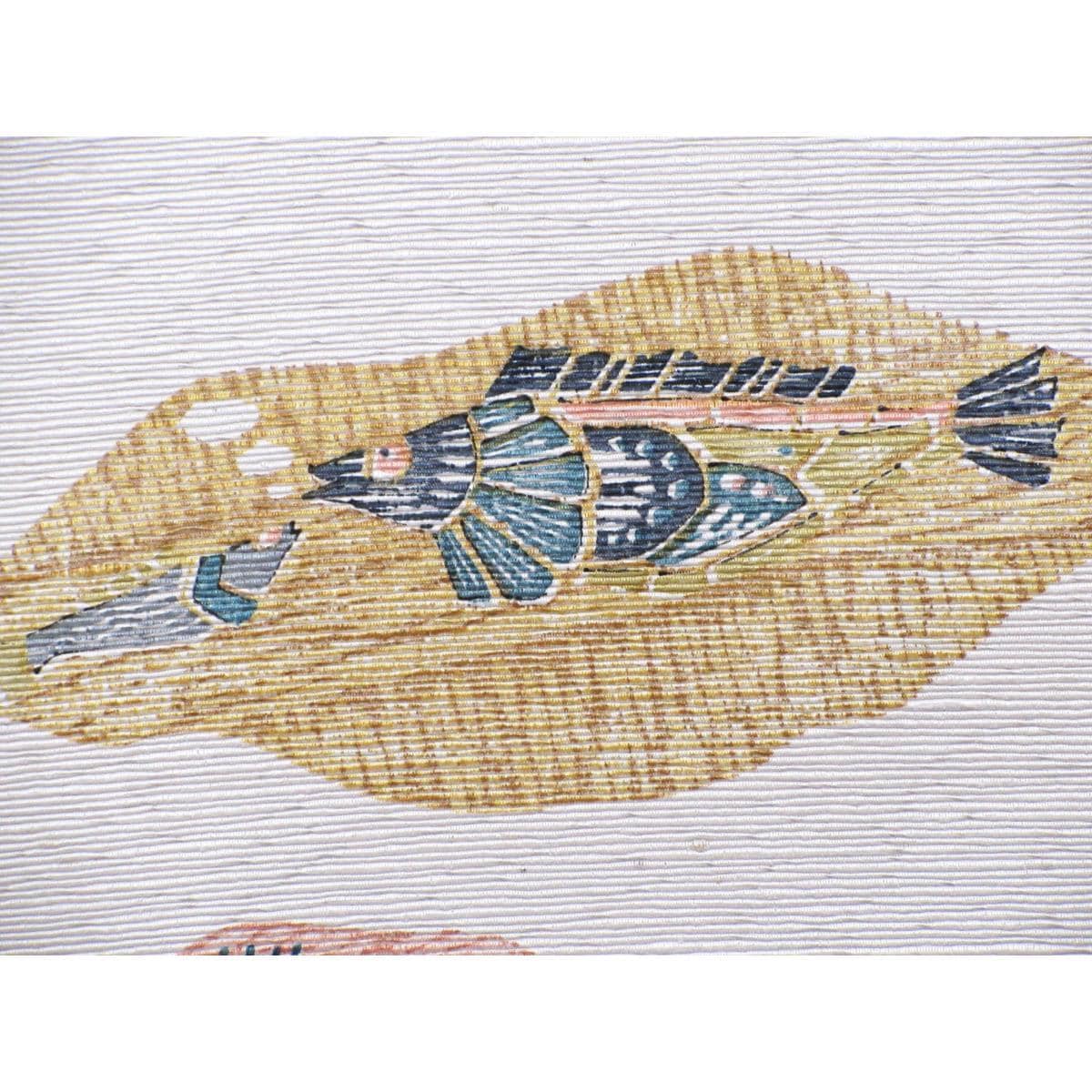 袋帯　染紬　友禅加工