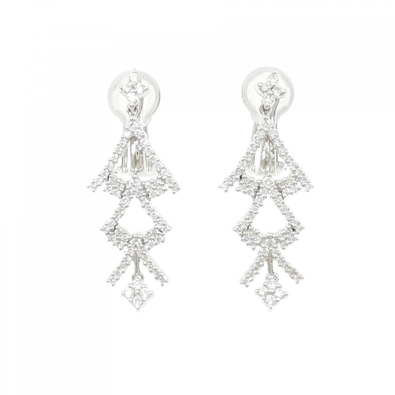 K18WG/K14WG Diamond earrings/earrings 1.00CT