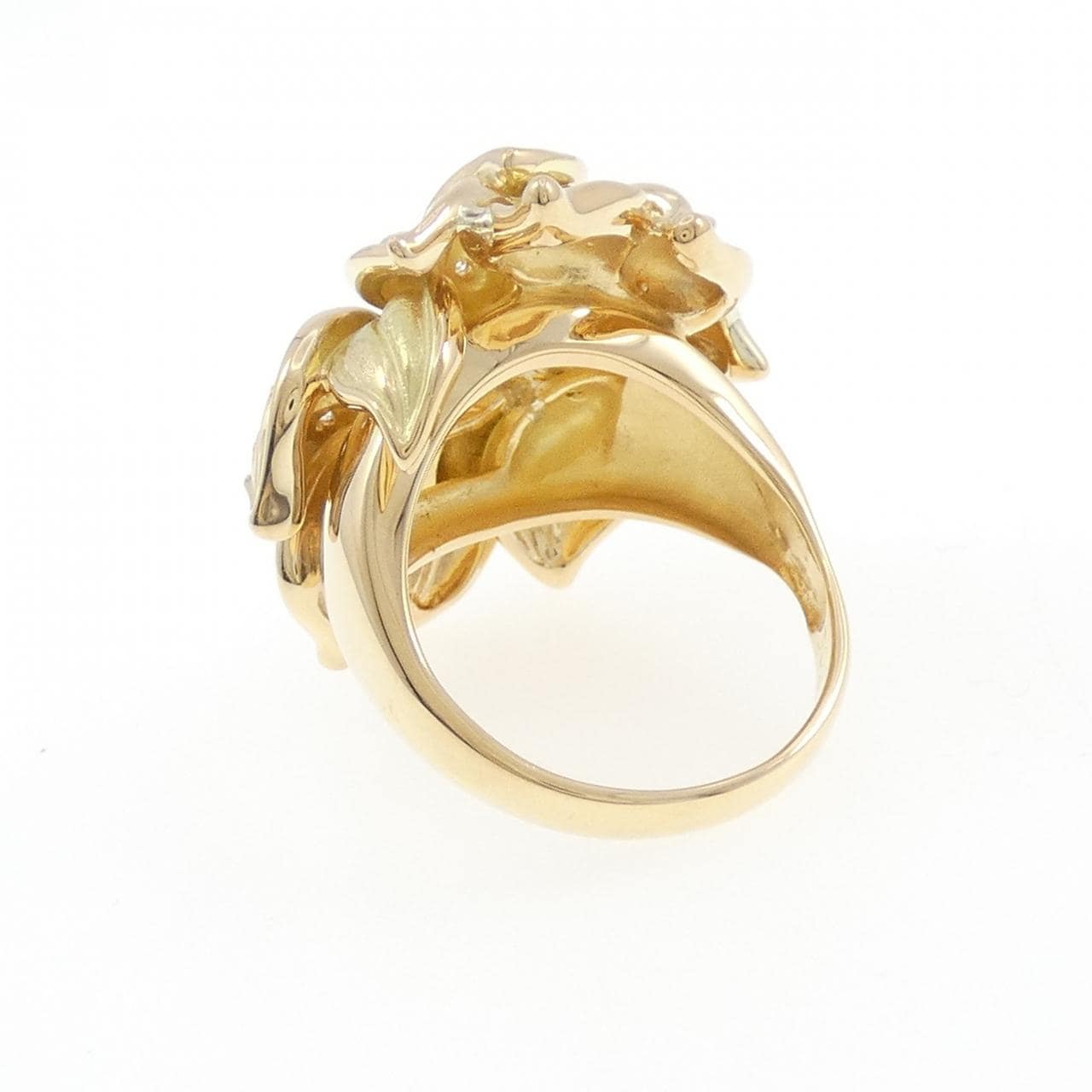 K18YG リーフ ダイヤモンド リング 0.31CT