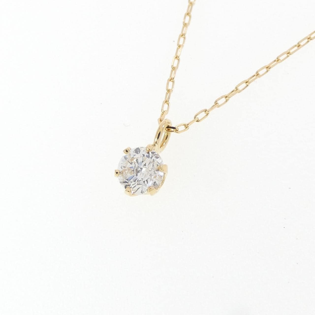 K18YG ソリティア ダイヤモンド ネックレス 0.10CT