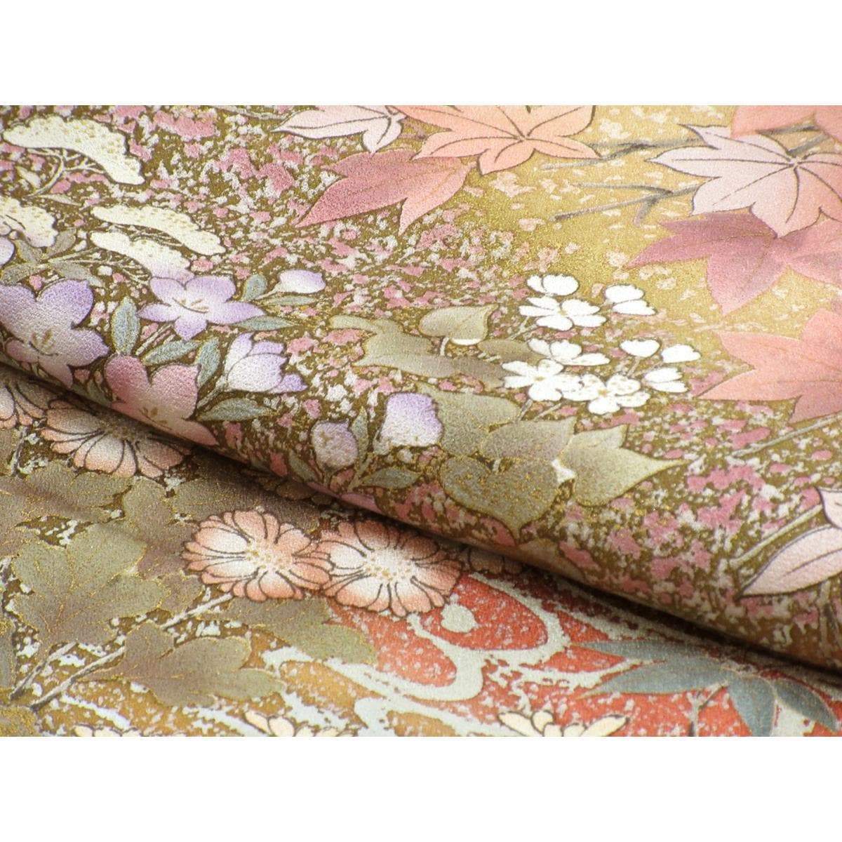 【未使用品】訪問着　友禅金彩加工　刺繍入り