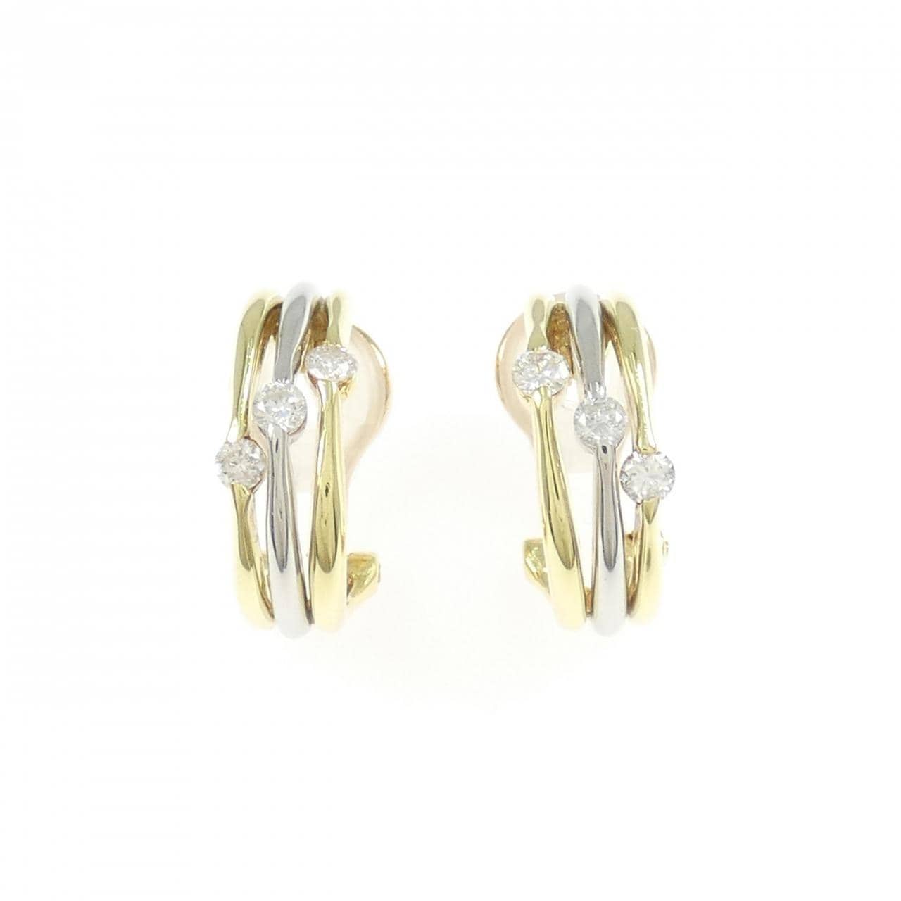 K18YG/PT900 ダイヤモンド ピアス/イヤリング 0.30CT
