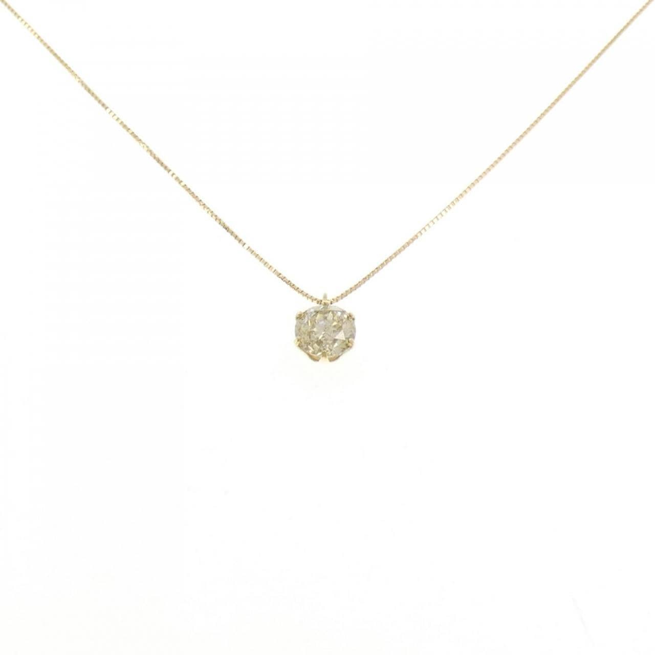 K18YG ソリティア ダイヤモンド ネックレス 1.078CT