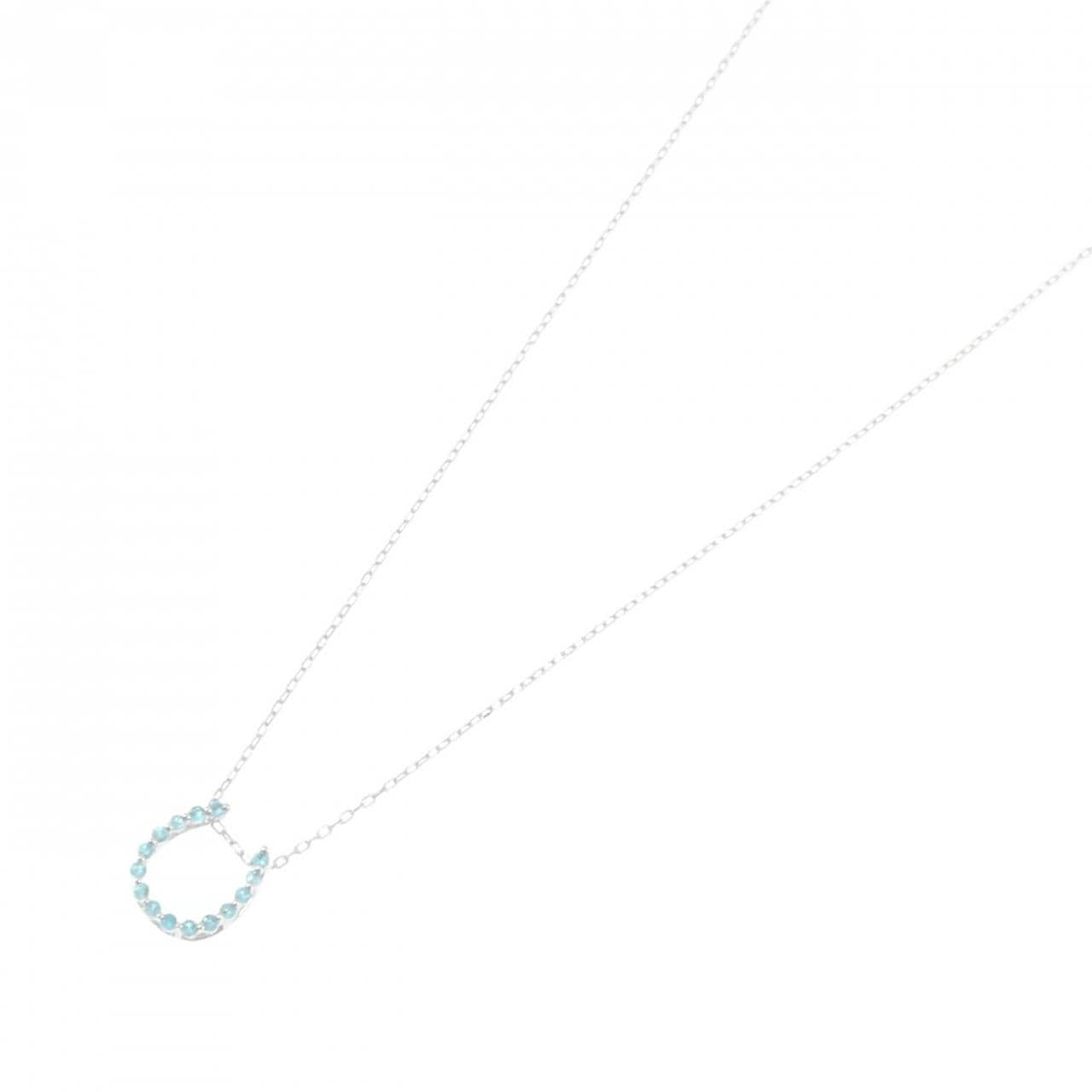 K18WG ホースシュー トルマリン ネックレス 0.11CT