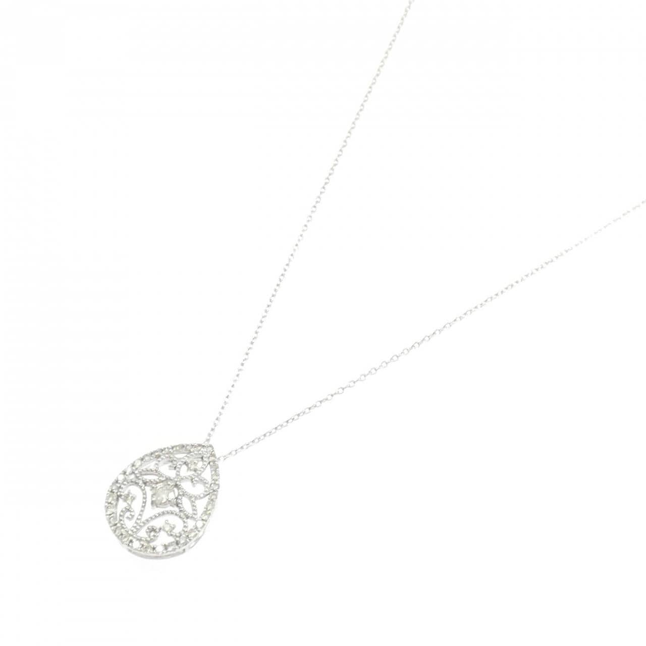 K18WG ダイヤモンド ネックレス 0.30CT