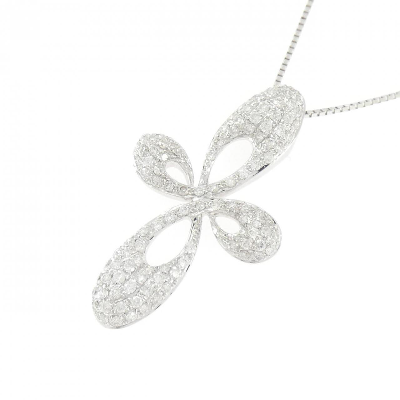 K18WG ダイヤモンド ネックレス 0.63CT
