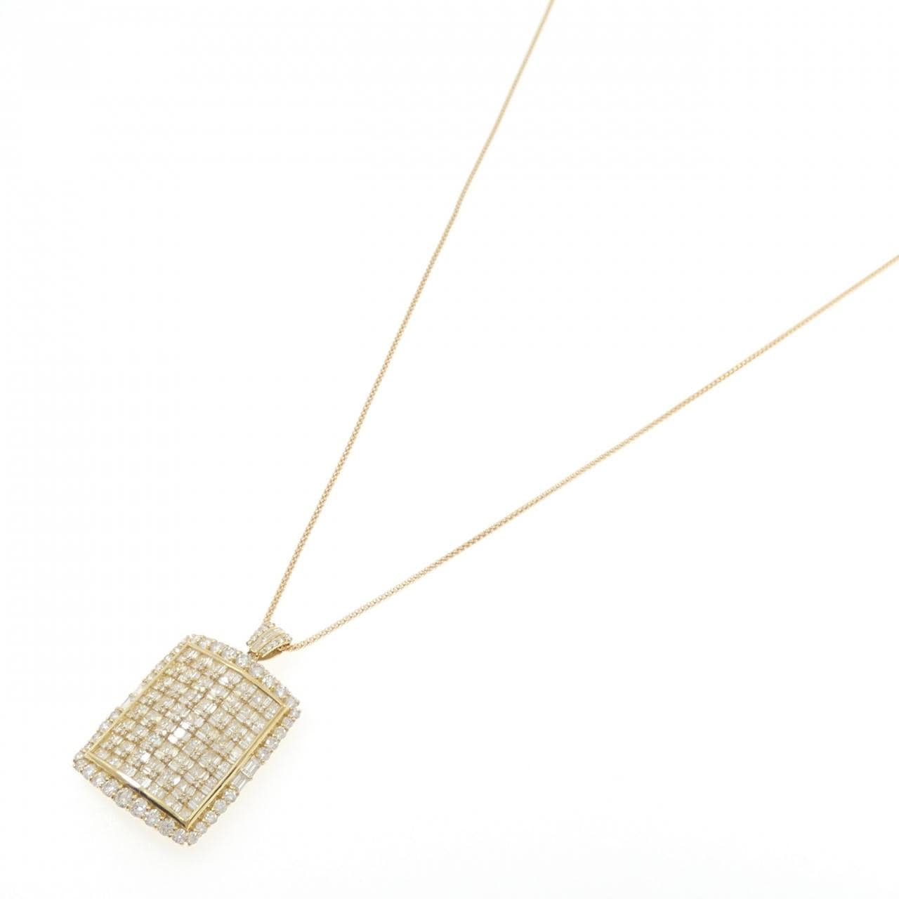 【新品】K18YG パヴェ ダイヤモンド ネックレス 7.00CT