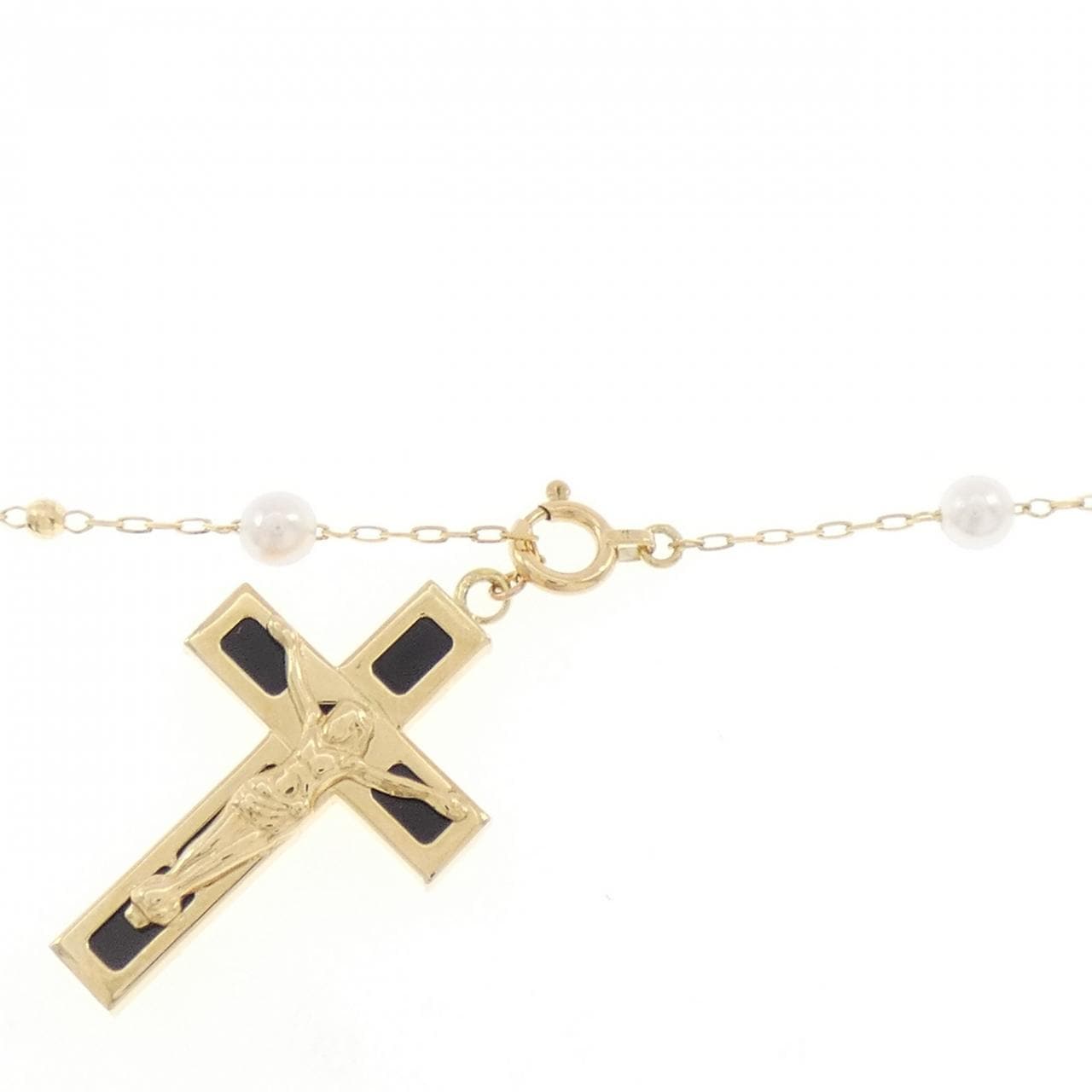 【新品】K18YG クロス アコヤパール ネックレス