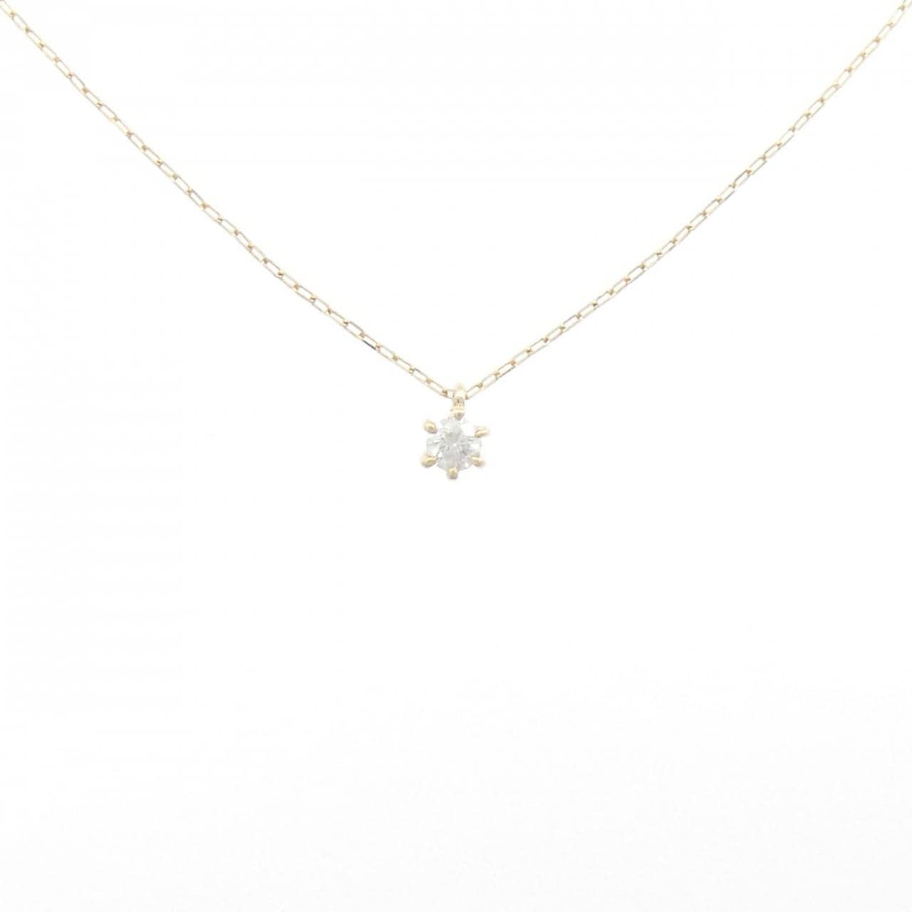 K10YG ソリティア ダイヤモンド ネックレス 0.08CT