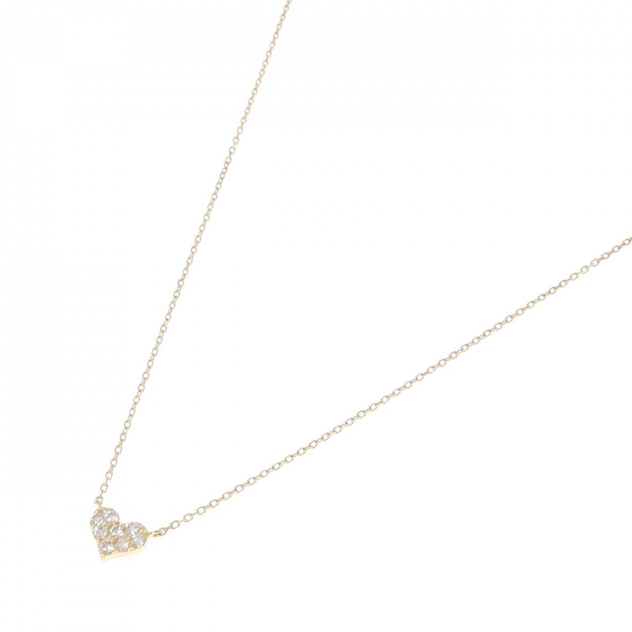 K18YG ハート ダイヤモンド ネックレス 0.13CT