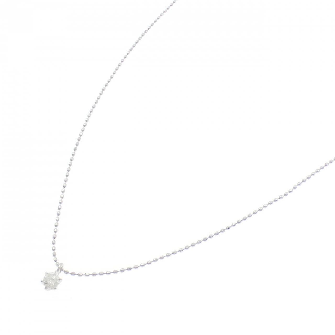 K18WG单钻钻石项链 0.1CT