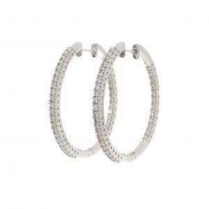 K18WG ダイヤモンド ピアス 1.0CT