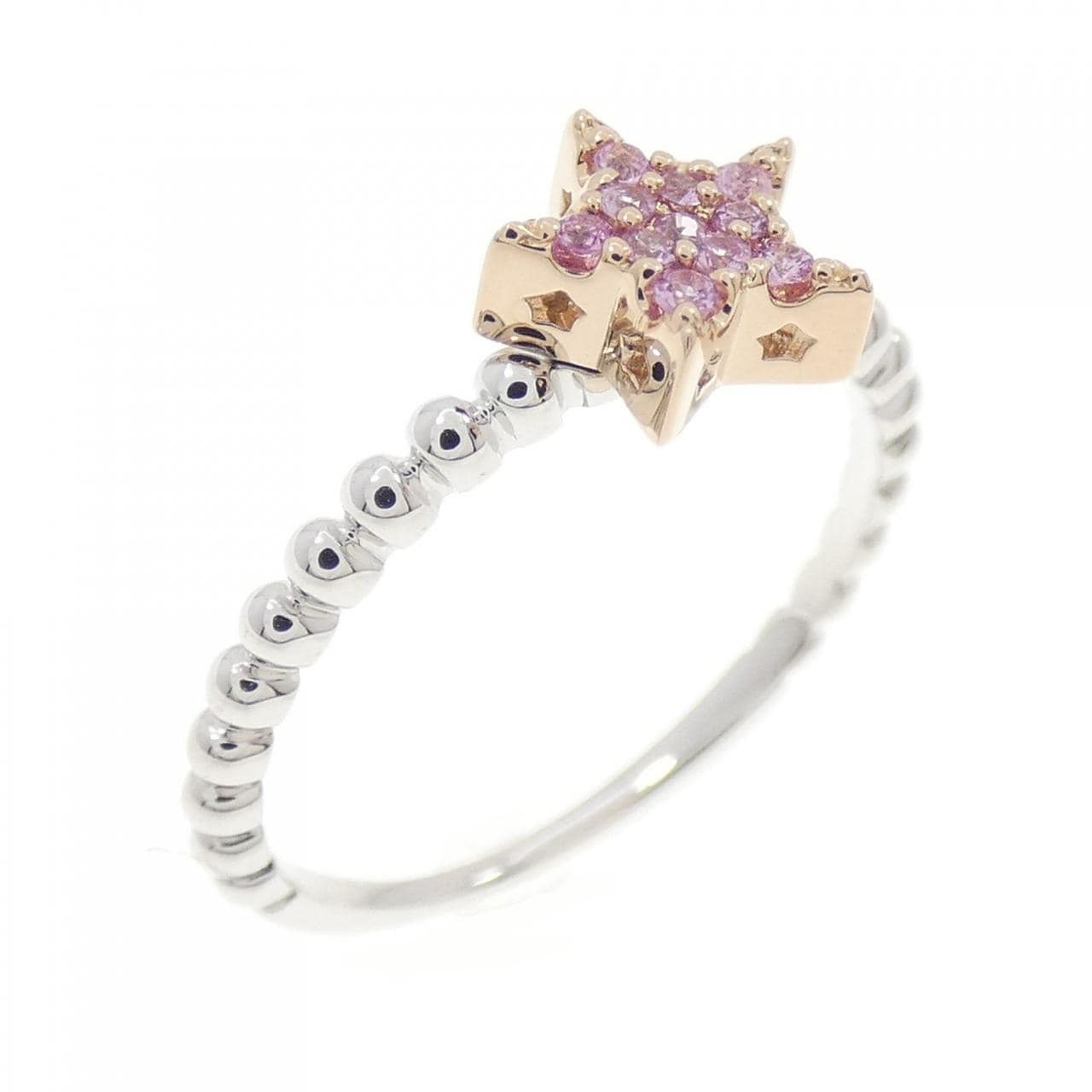K18WG/K18PG スター サファイヤ リング 0.07CT