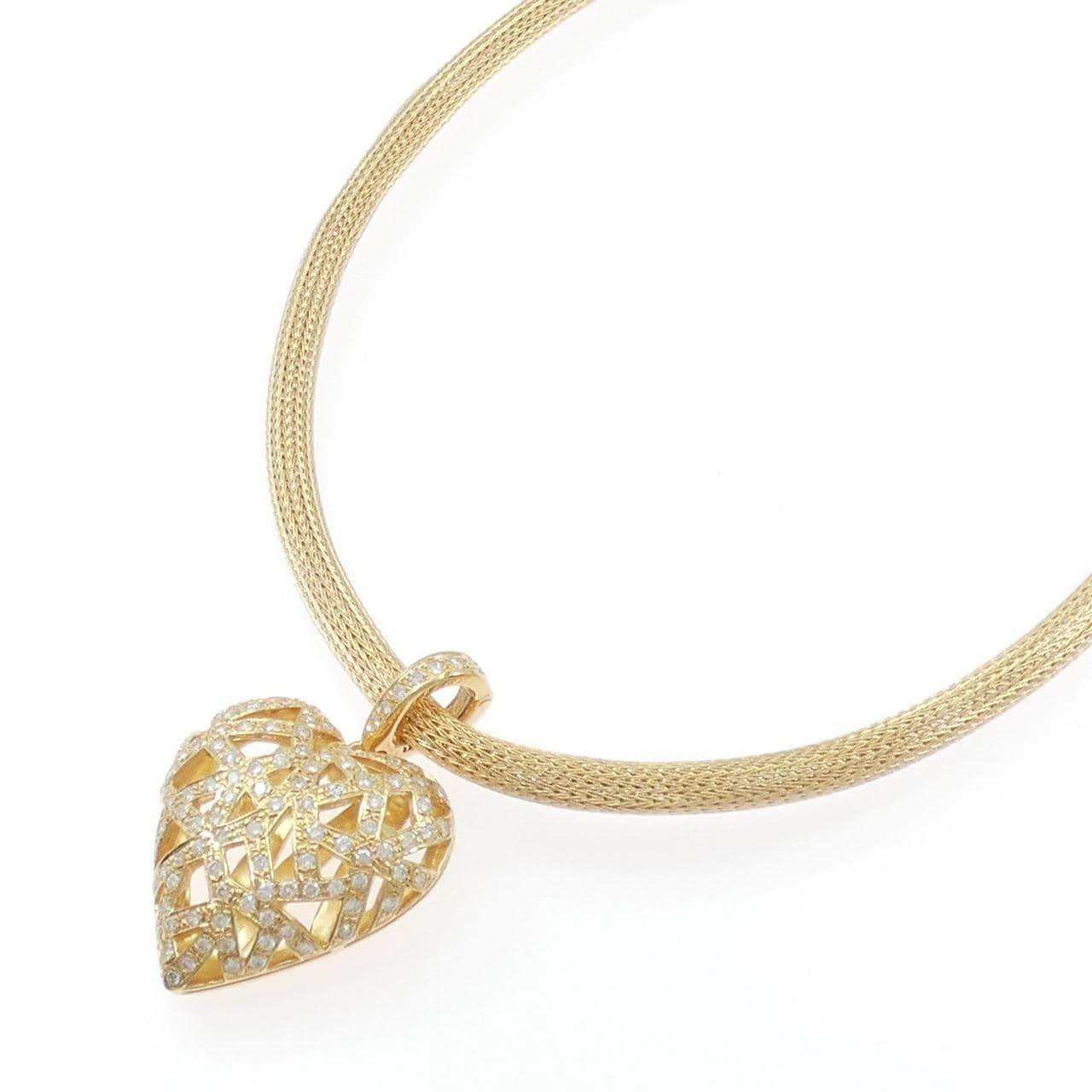 K18YG/750YG 心形鑽石項鍊 1.63克拉