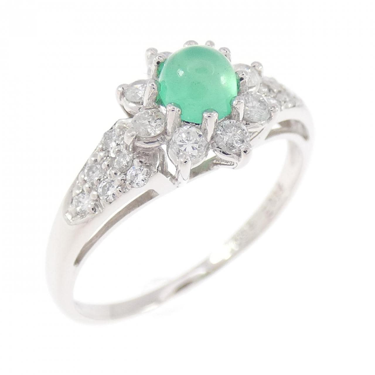 PT900 エメラルドキャッツアイ リング 0.34CT