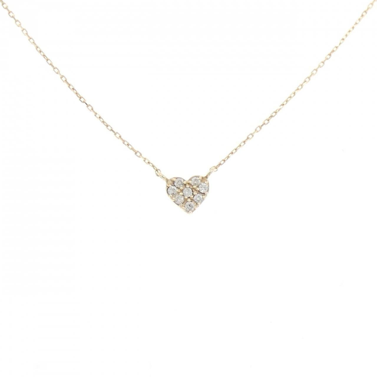 K10YG ハート ダイヤモンド ネックレス 0.08CT