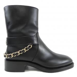 CHANEL - シャネル ショート ブーツ ブラック ゴールド 24.5cm
