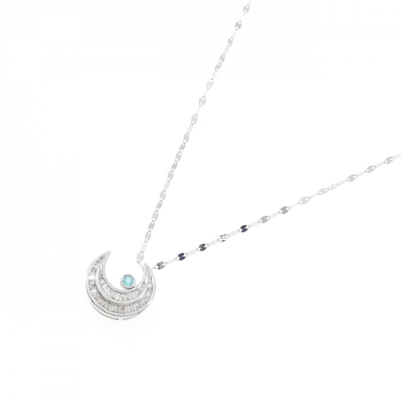 K18WG ムーン トルマリン ネックレス