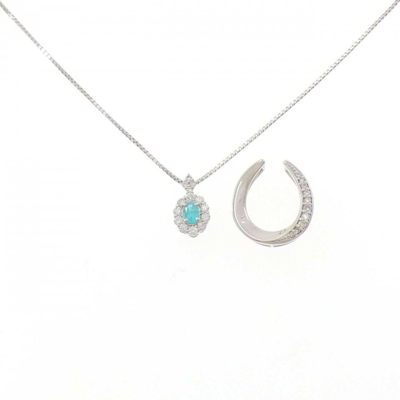 PT900/PT850 2WAY パライバトルマリン ネックレス 0.137CT