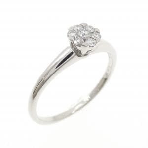 K18WG フラワー ダイヤモンド リング 0.15CT