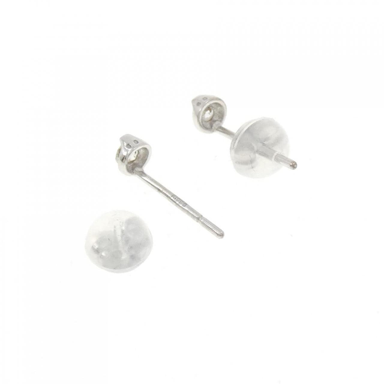 K10WG ソリティア ダイヤモンド ピアス