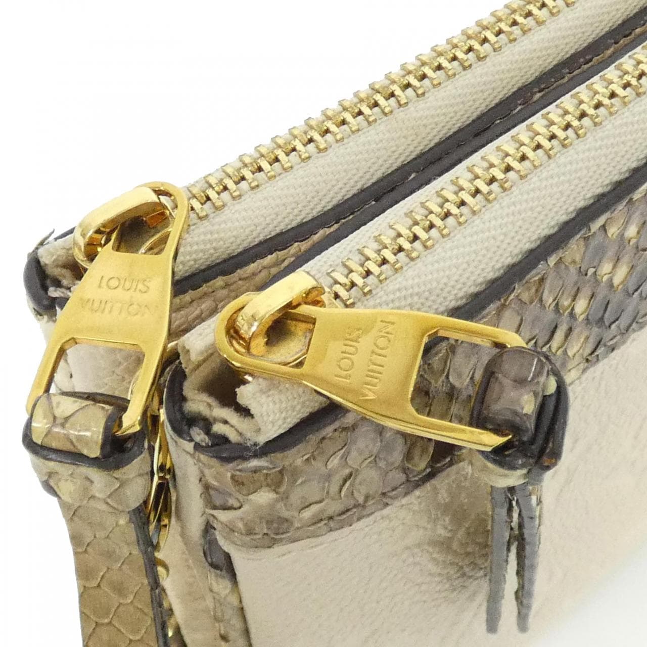 ルイヴィトン モノグラム アンプラント+エキゾチック レザー ポシェット ドゥーブル ジップ  2020SS N96322 ショルダーバッグ