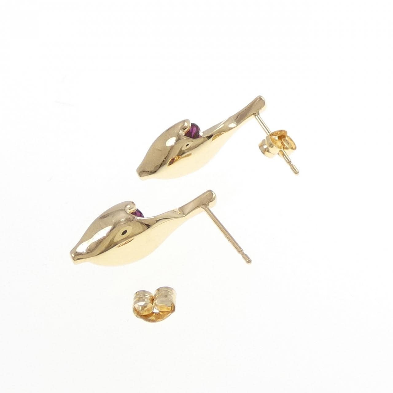 [BRAND NEW] K18YG Garnet earrings