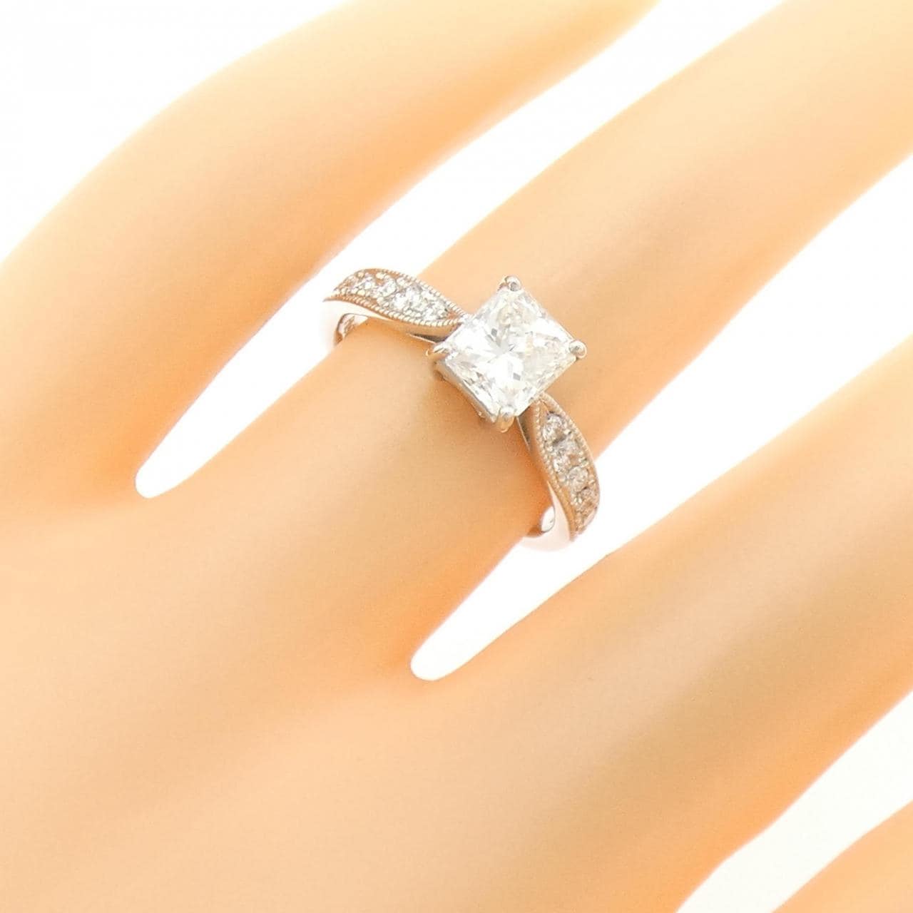 【リメイク】PT900 ダイヤモンド リング 1.015CT H SI1 ファンシーカット