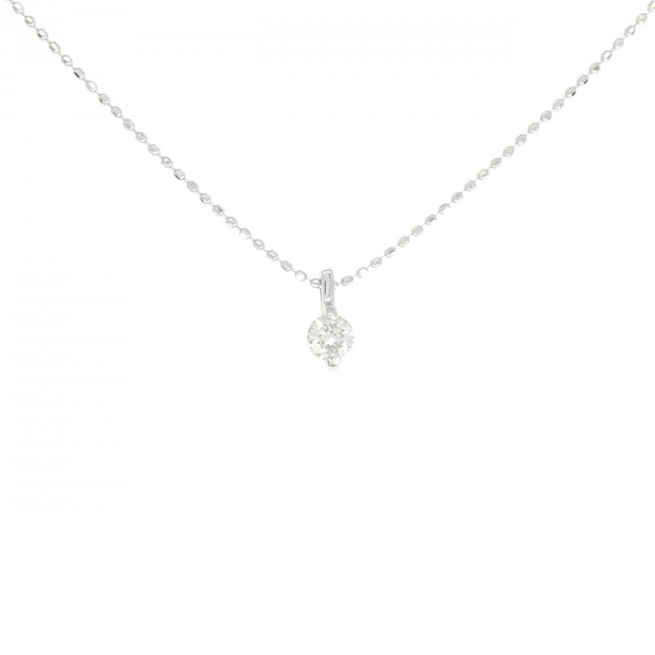 K18WG单钻鑽石項鍊 0.18 克拉