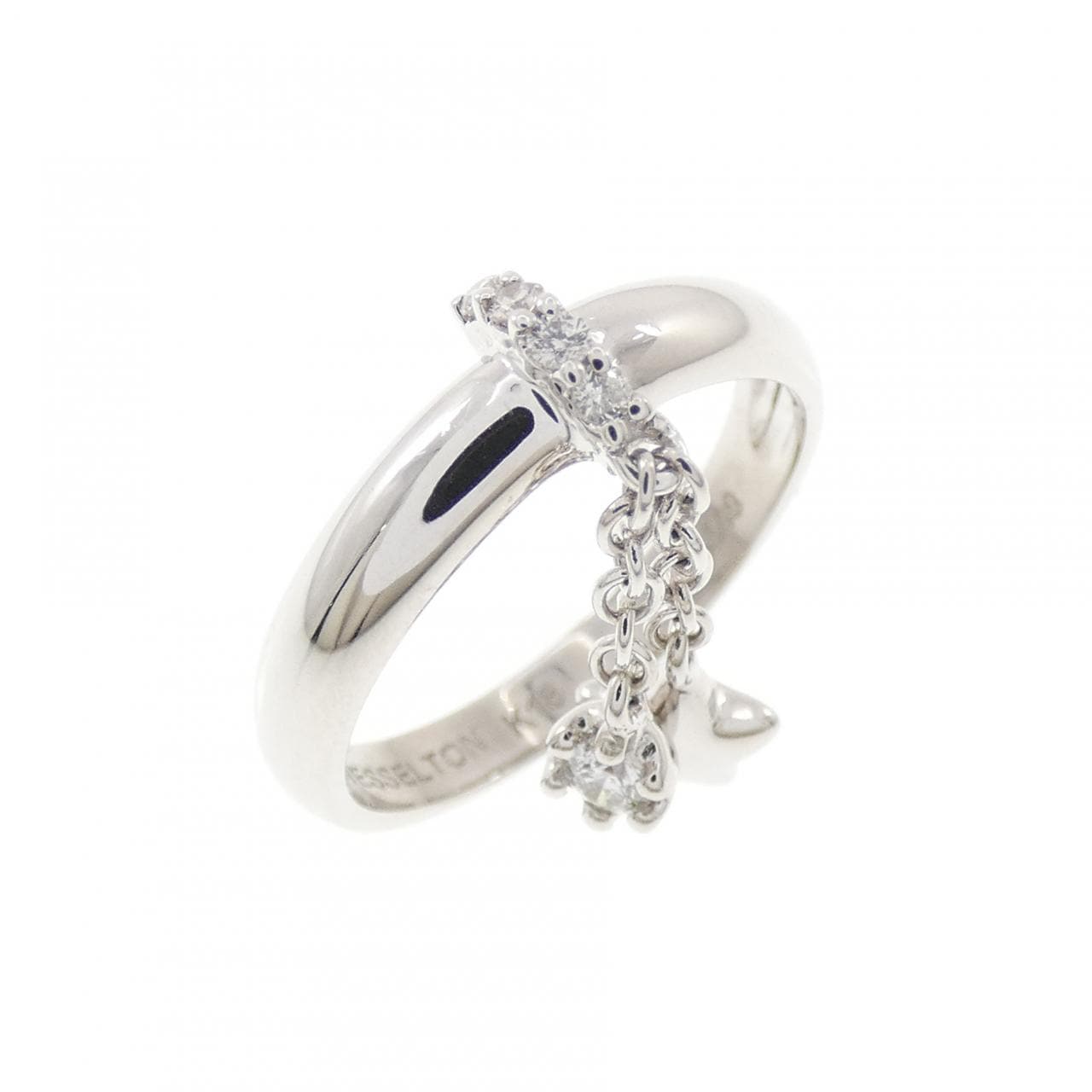 K18WG スター ダイヤモンド ピンキーリング 0.09CT