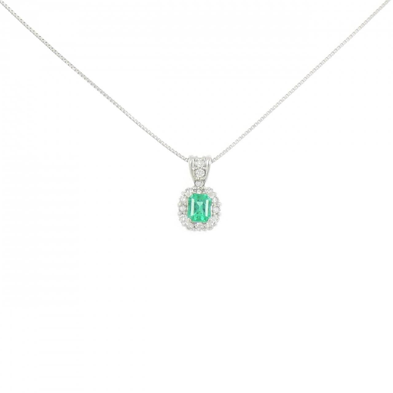 PT900/PT850 エメラルド ネックレス 0.26CT